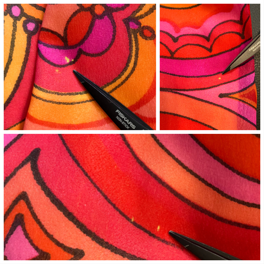 70's Vintage Malia Honolulu Red Orange Swirl Psychedelic Hawaiian Hostess Maxi Sundress Dress