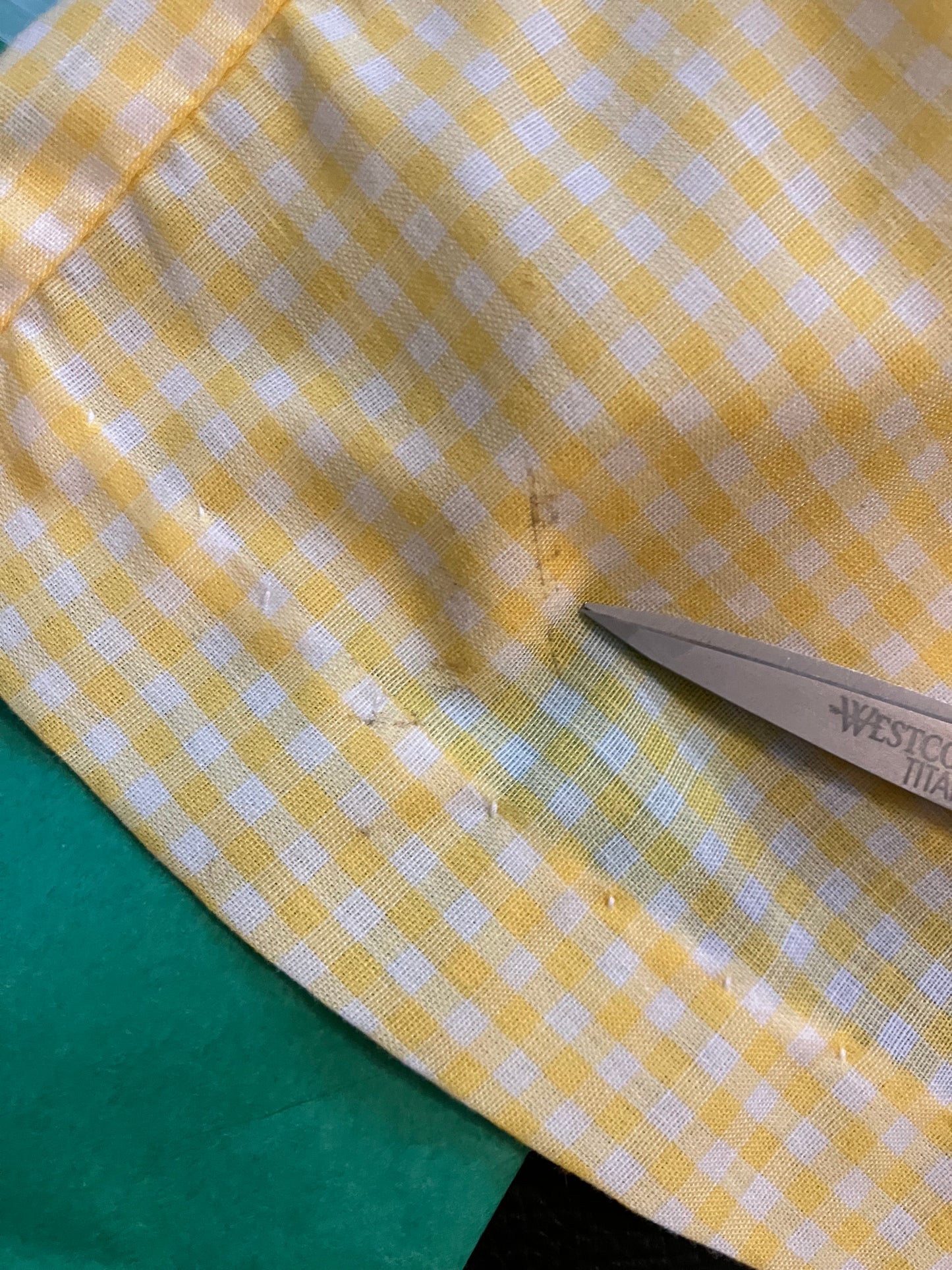 70's Vintage Young Edwardian Arpeja Yellow White Gingham Babydoll Dolly Pinafore Prairie Mini Dress