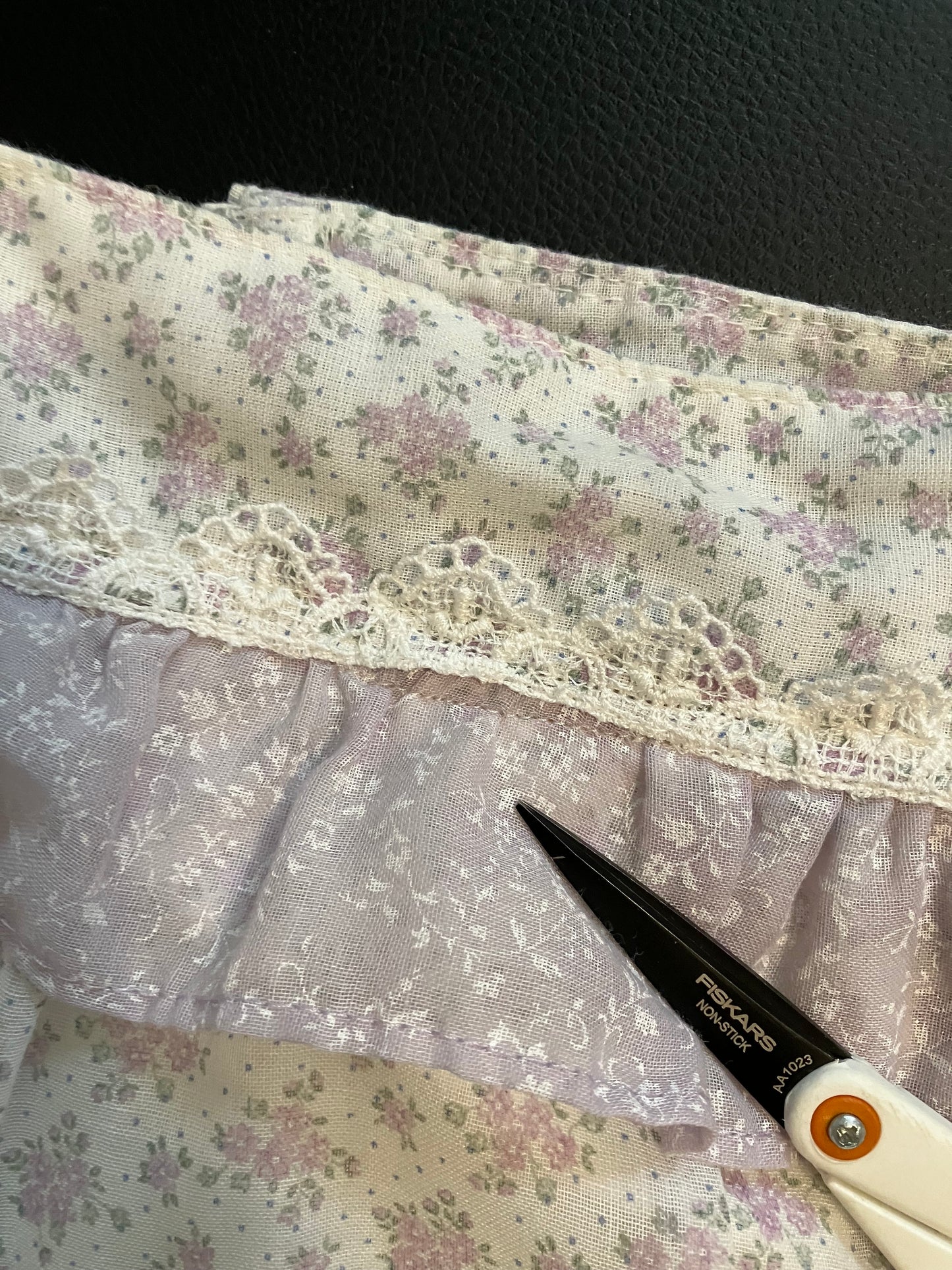 70's Vintage Gunne Sax Jessica's Gunnies Lavender Purple White Calico Prairie Midi Skirt 11