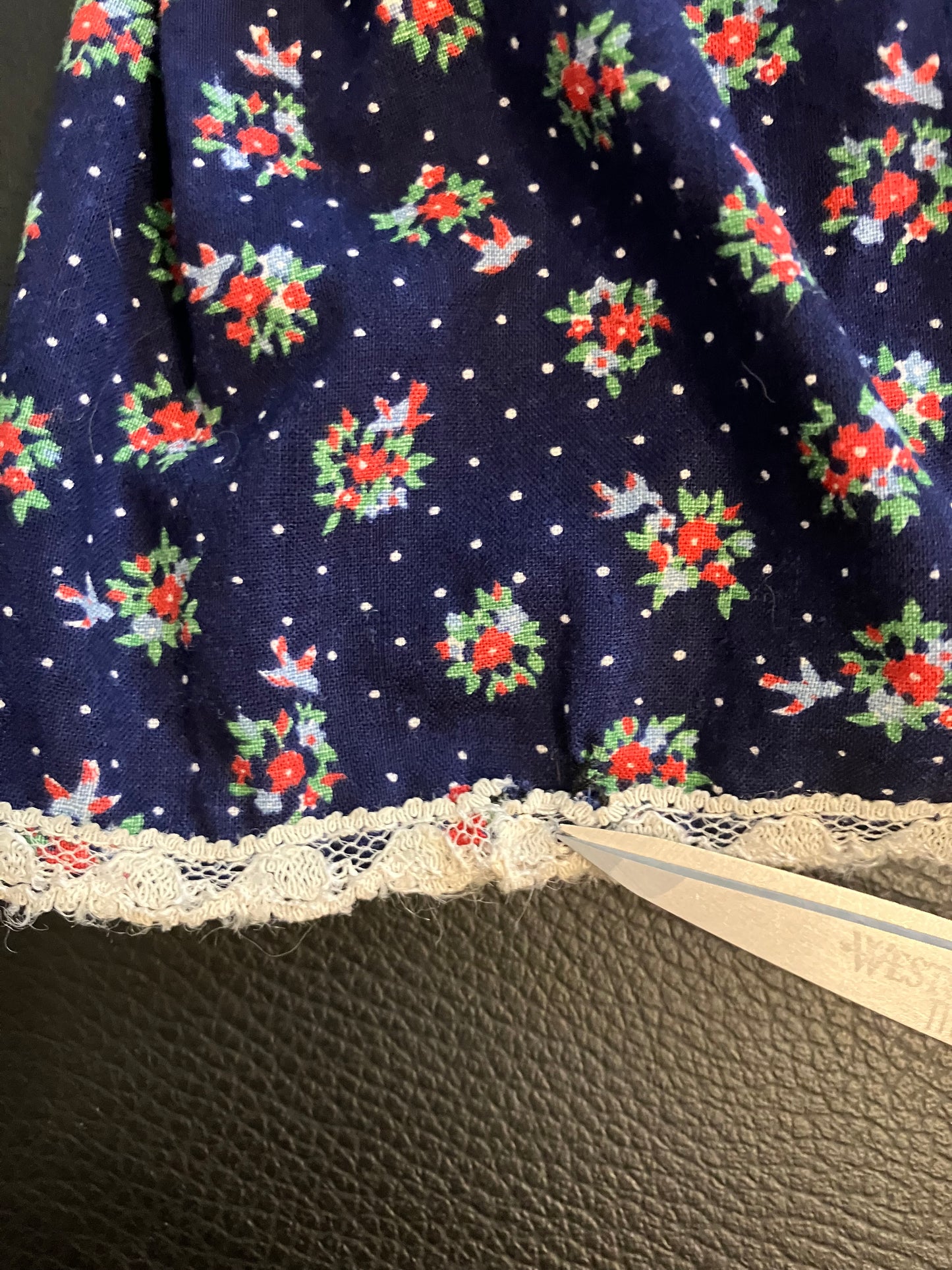 70's Vintage Gunne Sax Jessica's Gunnies Blue Red Green Calico Prairie Midi Skirt