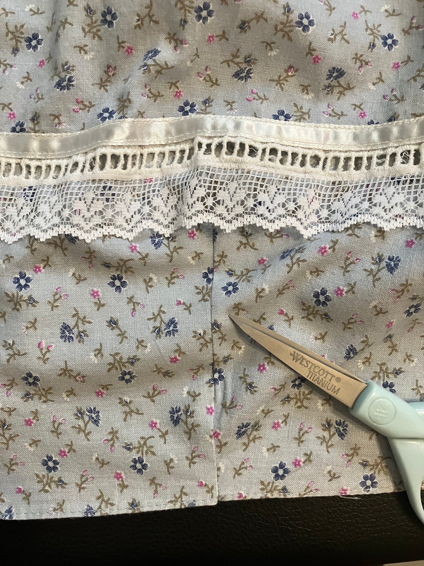70's Vintage Gunne Sax Jessica's Gunnies Blue Pink White Calico Big Pocket Prairie Midi Skirt 13