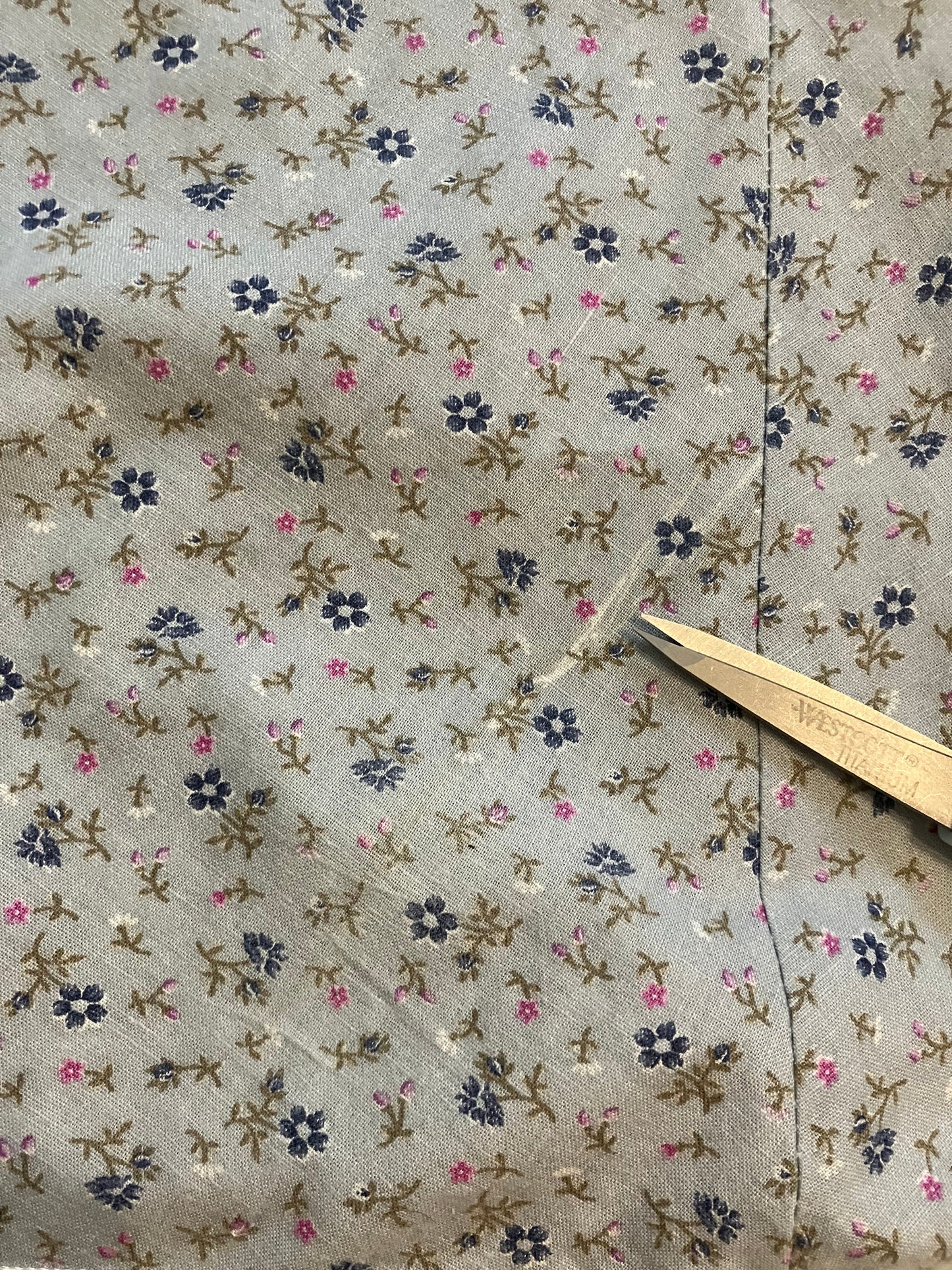 70's Vintage Gunne Sax Jessica's Gunnies Blue Pink White Calico Big Pocket Prairie Midi Skirt 13