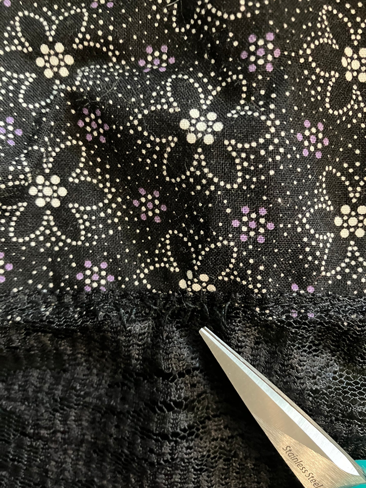 70's Vintage Gunne Sax Jessica's Gunnies Black White Purple Calico Dot Witchy Prairie Maxi Skirt