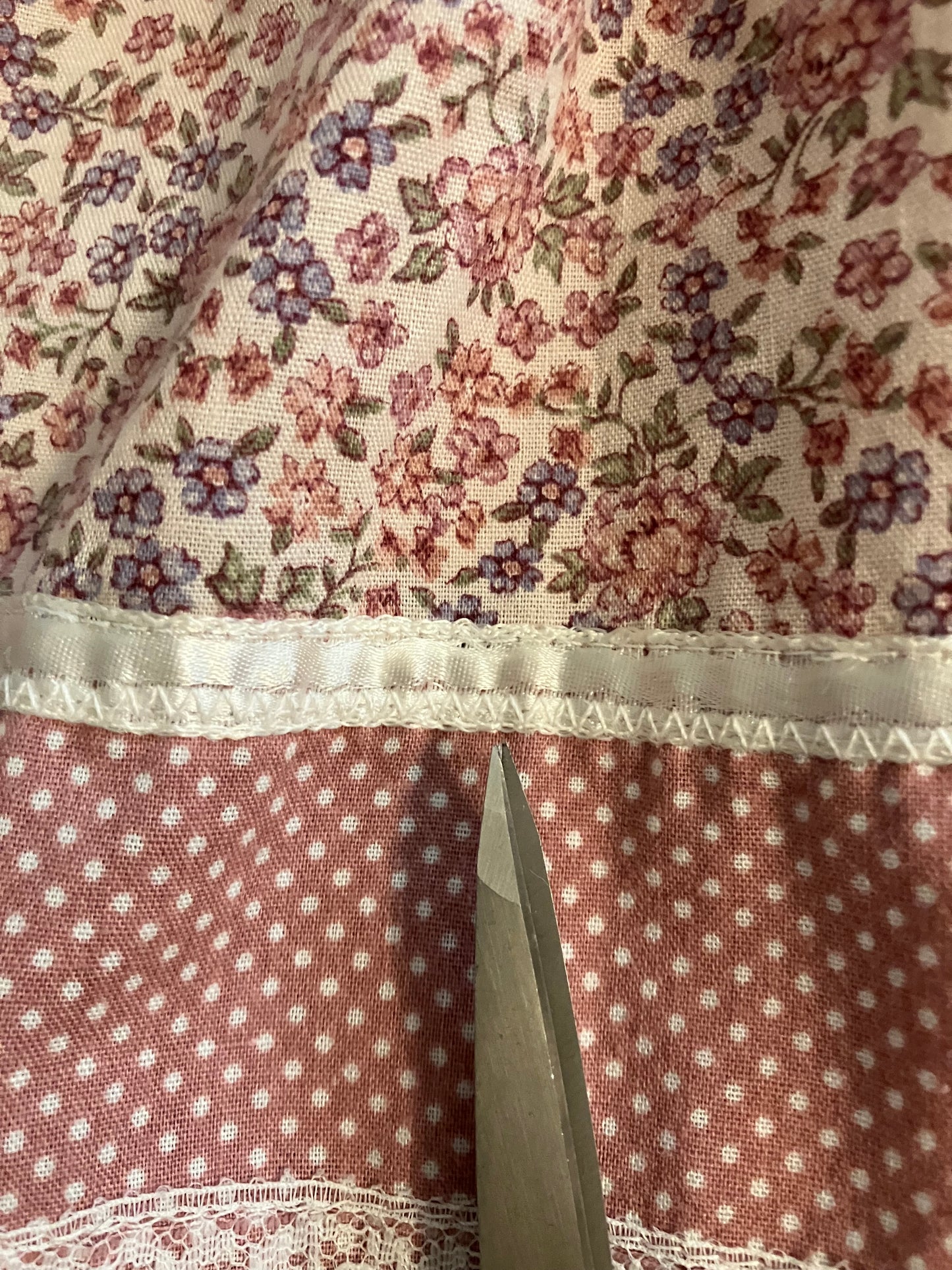 70's Vintage Gunne Sax Jessica's Gunnies Pink Calico Prairie Midi Skirt