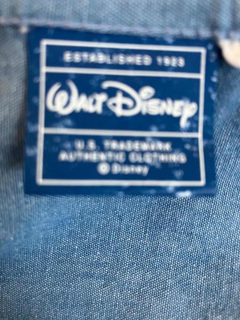 Y2K Vintage Beams Boy Japan x Walt Disney Chambray Denim Western Patchwork Mickey Minnie Mouse Pearl Snap Blouse Top