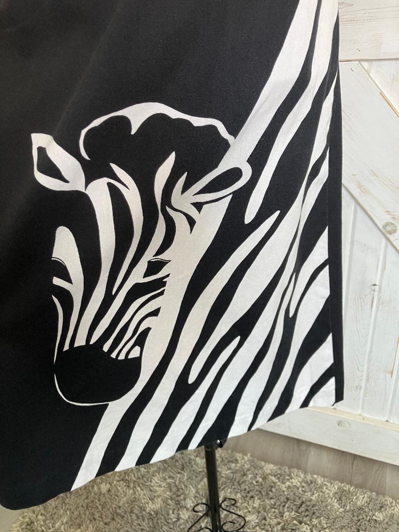 70's Vintage Malia Honolulu Black White Zebra Novelty Print Hawaiian Sundress Midi Dress