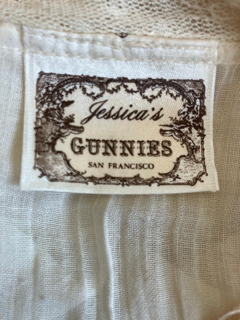 70's Vintage Gunne Sax Jessica's Gunnies Ivory Off White Victorian Edwardian Prairie Blouse Top