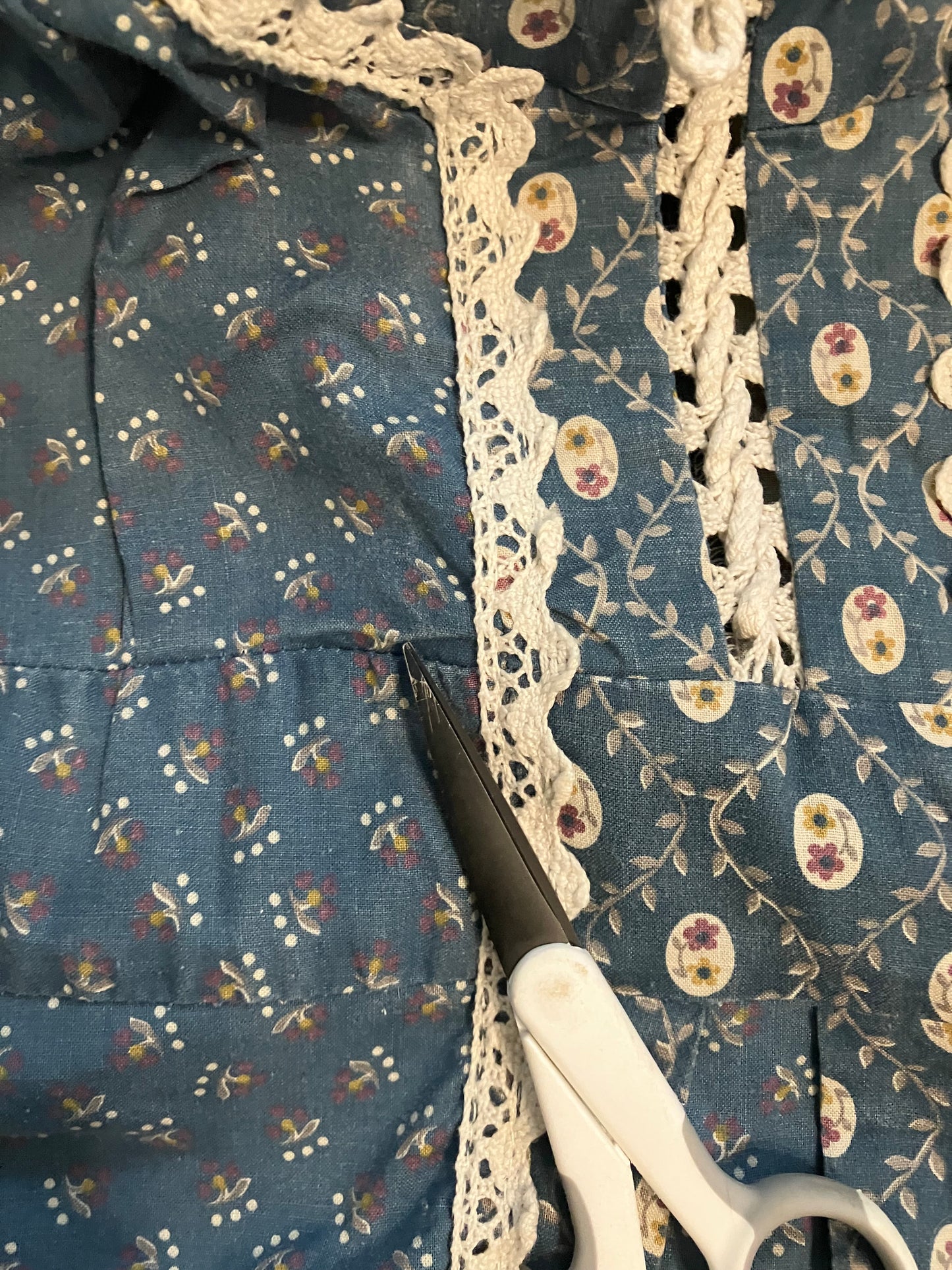 70's Vintage Gunne Sax Teal Blue White Calico Plaid Peplum Corset Prairie Midi Dress 11