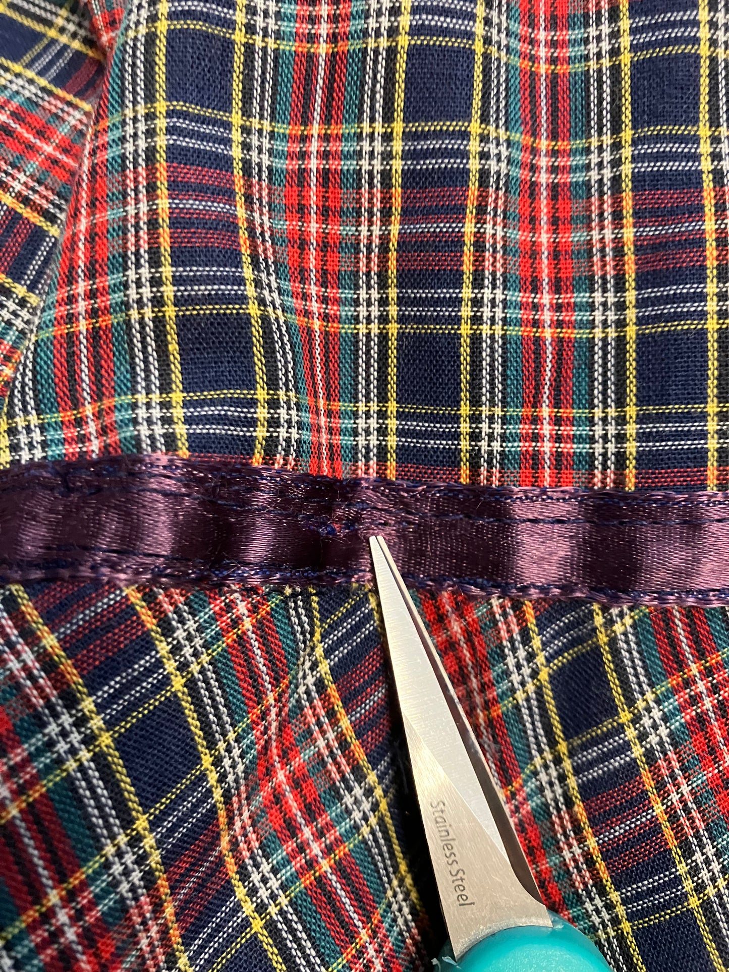 70's Vintage Gunne Sax Red Blue Green Yellow White Purple Tartan Plaid Prairie Midi Sundress Dress 9