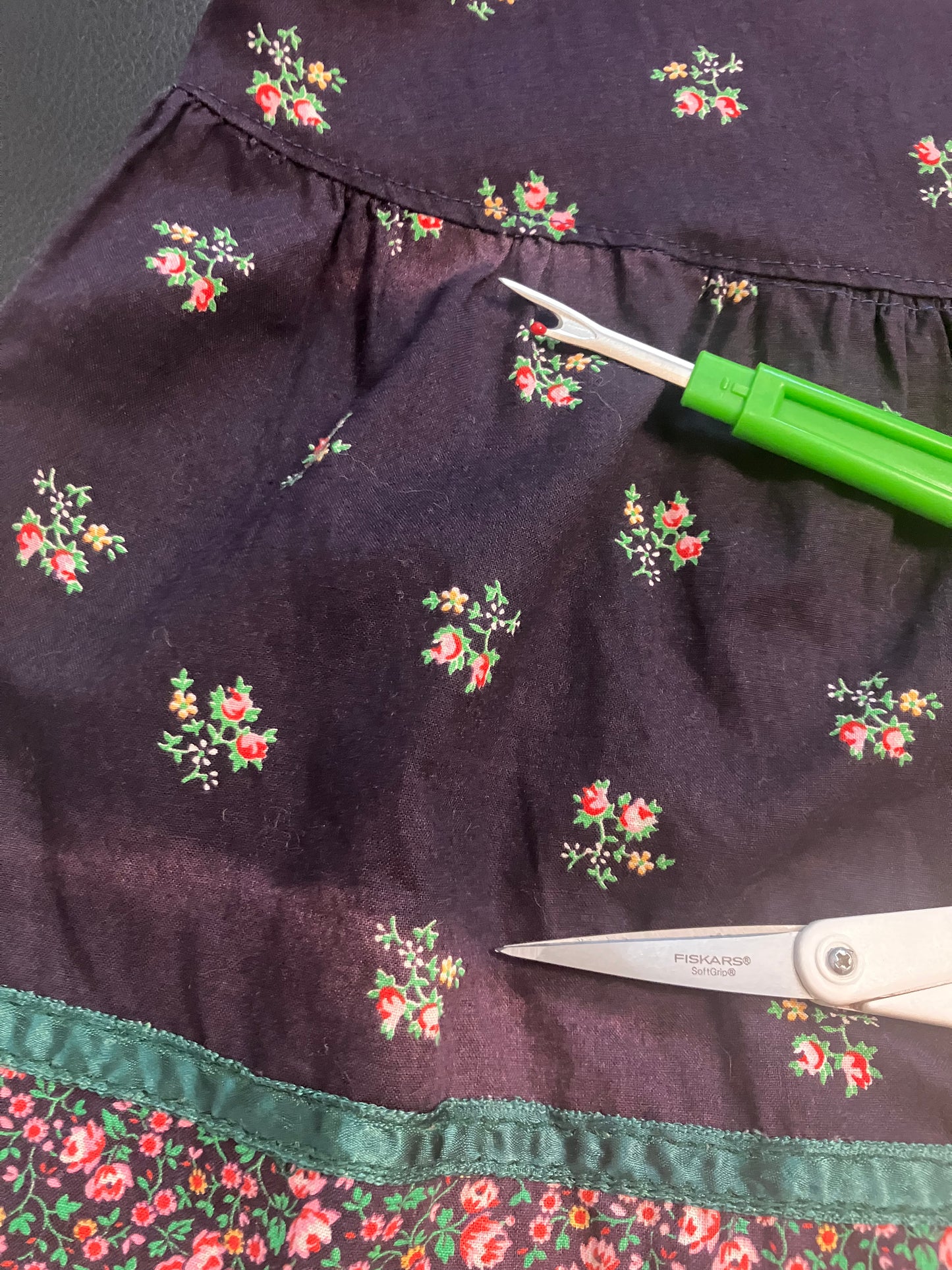 70's Vintage Gunne Sax Jessica's Gunnies Blue Pink Green Calico Prairie Skirt 13 *WOUNDED BIRD