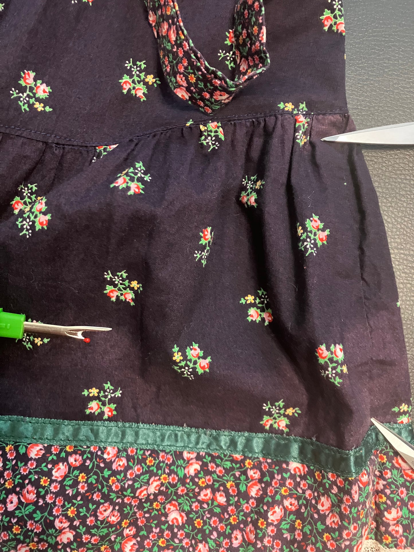 70's Vintage Gunne Sax Jessica's Gunnies Blue Pink Green Calico Prairie Skirt 13 *WOUNDED BIRD