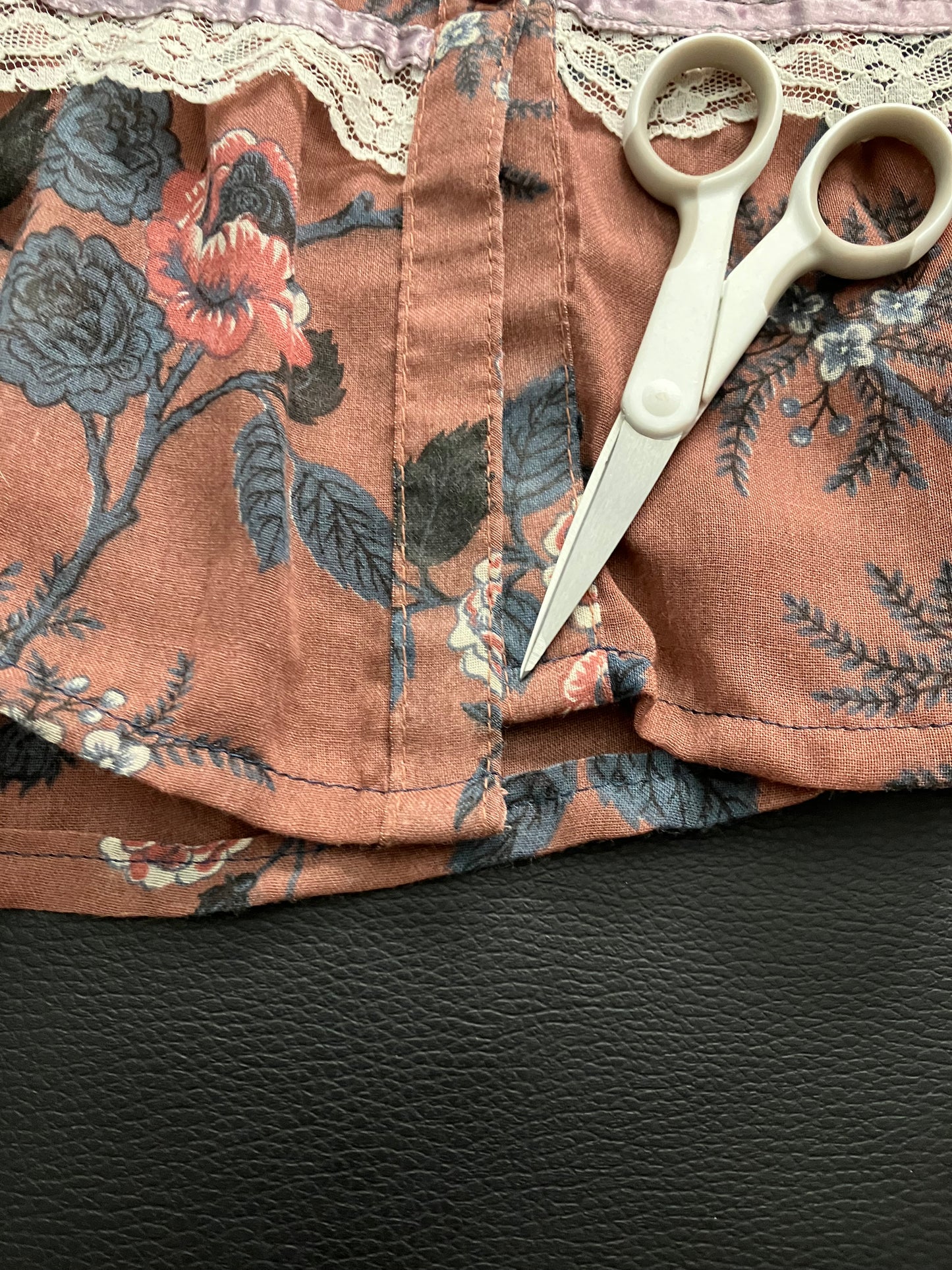 70's Vintage Gunne Sax Jessica's Gunnies Brown Orange Blue Calico Roses Midi Skirt
