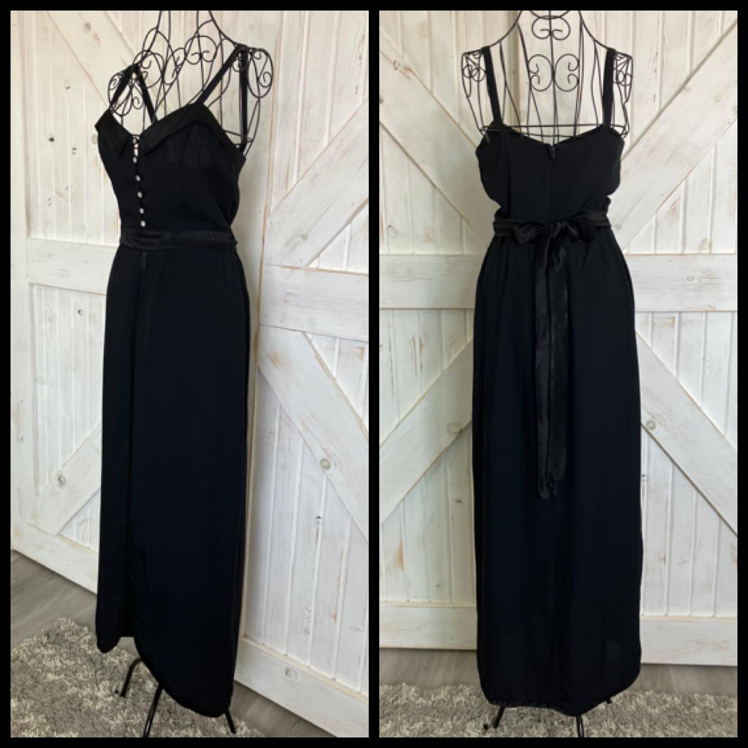 70's Vintage Gunne Sax Black Sexy Cocktail Party Witchy Goth