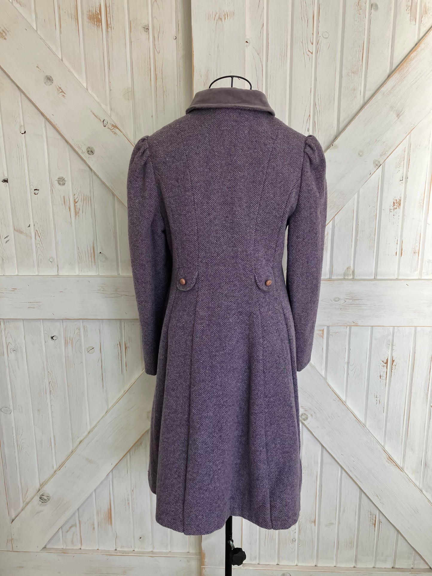 60's Vintage FW Fischer Purple Tweed Mod Mad Men Peacoat Coat