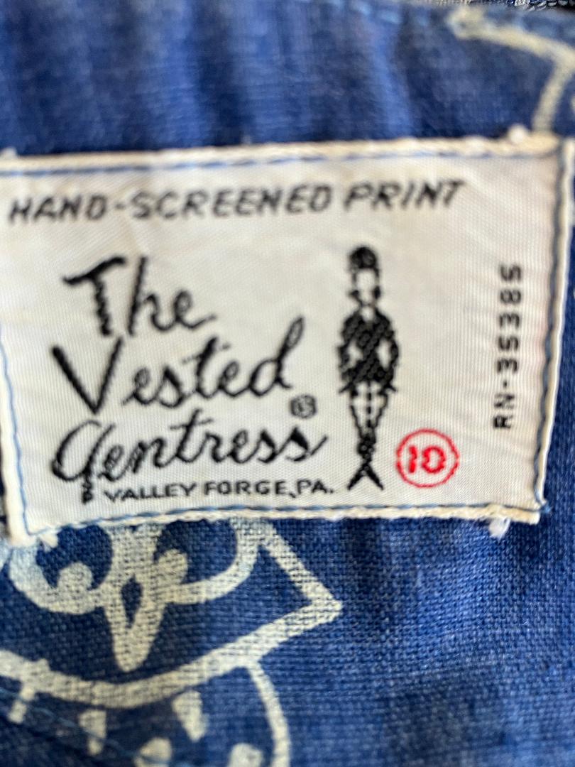 70's Vintage The Vested Gentress Blue White Owl Mod Shift Mini Dress