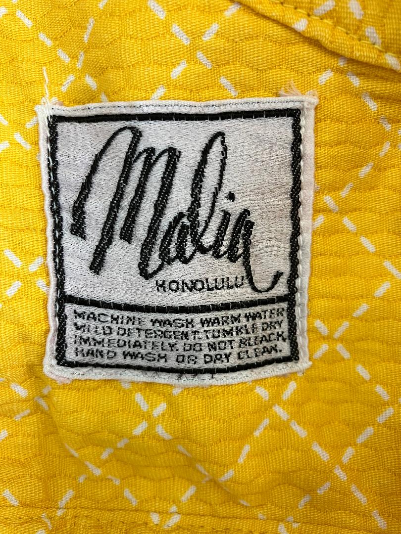 70's Vintage Malia Honolulu Yellow Red Pink Green Floral Hawaiian Halter Mini Sundress Dress