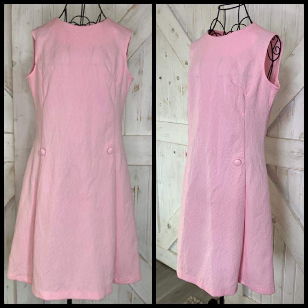 60's Vintage Pink Marsha Twiggy Scooter Mod Mini Dress