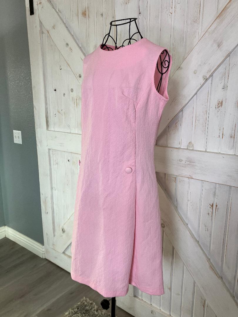 60's Vintage Pink Marsha Twiggy Scooter Mod Mini Dress