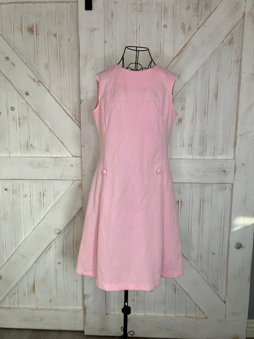 60's Vintage Pink Marsha Twiggy Scooter Mod Mini Dress