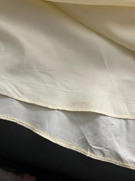 70's Vintage Sunshine Yellow Lace Chiffon Pleated Prom Dance Maxi Dress